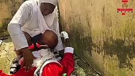 Hot Christmas Sex with Big Cock in Public Doggy Style