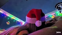 our christmas with a special present and a sloppy kiss