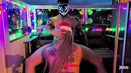 our christmas with a special present and a sloppy kiss