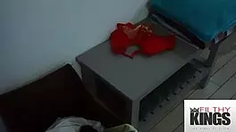 my gorgeous brunette gf lets me fuck her hard after shower