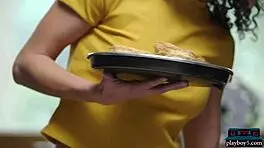 Hungarian petite milf housewife Luca Miklosi strips down for a solo Playboy softcore shoot.