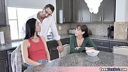 My wife and me testing the new exchange student there are some special rules