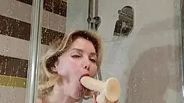 Why does this slut fuck her ass with a dildo in the shower?