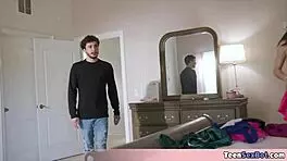 Stepdaughter and cute Asian BFF get wet pussy pounded by pops