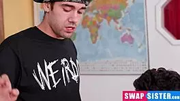 Stepsiblings swap partners while bored and locked in the room