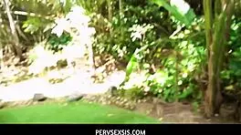 Cute curly babe Harley Haze helps stepbro. She rides his boner and takes cum on her tight pussy.