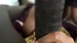 Wow, Dzaddylongstrokes takes that big black cock deep in his throat!