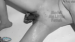 Intense Bathroom Orgasm Leads to Real Squirt with Tight Petite Pussy