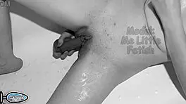 Intense Bathroom Orgasm Leads to Real Squirt with Tight Petite Pussy