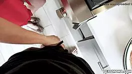 Stepmom, are you sucking while showing your big tits?