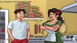 Summertimesaga - Maria Enjoys Mustache Riding with Anime Teen 18+ Babe in Hentai Creampie Scene E1 76.