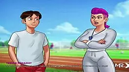 Summertimesaga - Maria Enjoys Mustache Riding with Anime Teen 18+ Babe in Hentai Creampie Scene E1 76.