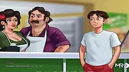 Summertimesaga - Maria Enjoys Mustache Riding with Anime Teen 18+ Babe in Hentai Creampie Scene E1 76.