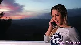 I lick that slutty blonde teen's pussy