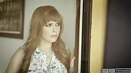 The redhead gets fucked while her husband watches, tied up as a cuckold