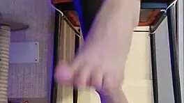 Dirty slut in black leggings fondles her fingers 😈👅