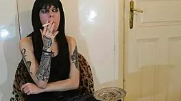 Sexy Goth Teen 18+ Beth Smokes Cigarette Backstage