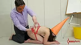 bound humiliated teen sucks cock ass to mouth