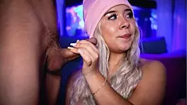 Check out this pretty teen 18+ sucking cock up close! 😍