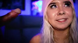 Check out this pretty teen 18+ sucking cock up close! 😍