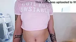 Daisy Love intensely sucks huge cock in POV, swallowing cum