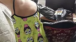 Stepsister interrupted for cock sucking pov 😈