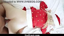 Hey, stepdaughter gets wild with dad during Christmas!