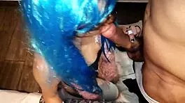 Petite Blonde Teen Sucks And Chokes On Big Dick In Cosplay Costume