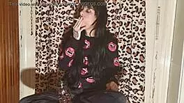 Smoking Goth Girl Unwinds After Long Backstage Day in HD