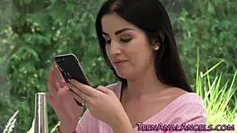 Amateur slut blows huge cock and gets cumshot