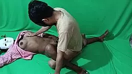 High class hindi girlfriend has dirty sexy sex with friend in classroom, young and brunette.