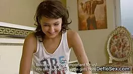 Exciting girl fingers her soft vagina until cumming in close-up