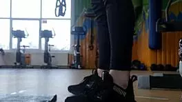 young 18+ girl shakes her ass in the gym shower