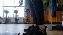 young 18+ girl shakes her ass in the gym shower