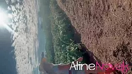 hot blonde visits corn plantation and gets something in mouth