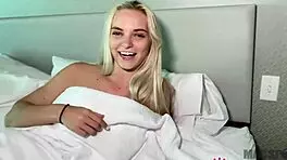 tall petite blonde lana sharpova teases before rough dinner action