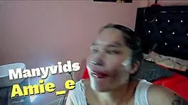 A cute Asian’s girl swallows huge dick