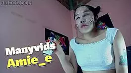 A cute Asian’s girl swallows huge dick