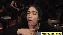 sexy brunette with big natural boobs fucked at concert