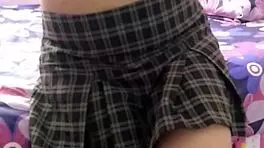 Training Schoolgirl To Masturbate Me After Stealing Her Dirty Panties, She Knows It's Time For A Handjob And Stays Silent