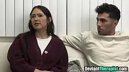 young couple visits family therapist for wild ffm action