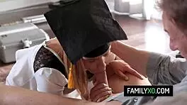 blonde stepdaughter kendall kross fucks stepdad after graduation?