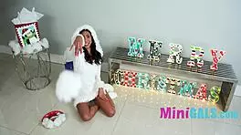 little brown christmas slut gets fucked by big cock 😈