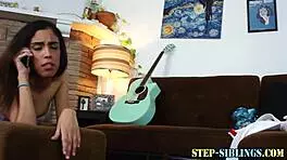 Stepsister Lesbian Teen Cums From Scissoring Passion