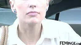 Blonde company owner seduces lesbian employee at party