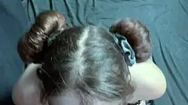 pov goth girlfriend kneels for sloppy facial, ruining makeup after wild sucking