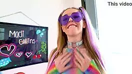 Madi Collins Petite 18+ 19 Yo Huge Cock Pov No Hands Blowjob And Huge Load Cum Swallow