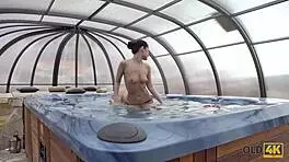 Old4K and Angie Moon Bridge 25-Year Gap with Hot Sex