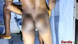 Ebony bbw bent over for doggystyle fingering and cum