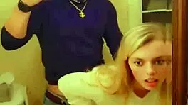 Teen Sucks Cock In Bathroom Mirror